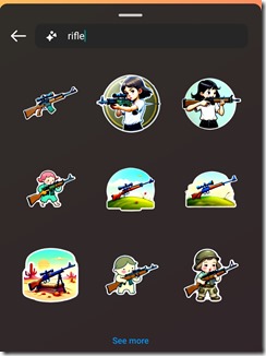 Instagram Generative AI Sticker, Query "rifle"